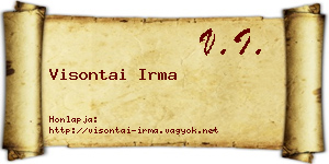 Visontai Irma névjegykártya